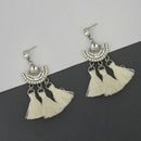 Jeweljunk White Austrian Stone Thread Earrings - 1312320F