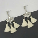 Jeweljunk White Austrian Stone Thread Earrings - 1312321F