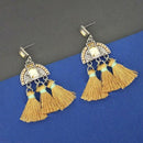 Jeweljunk Yellow Austrian Stone Thread Earrings - 1312323C