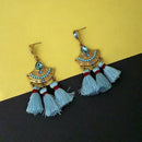 Jeweljunk Blue Austrian Stone Thread Earrings - 1312324A