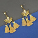 Jeweljunk Yellow Austrian Stone Thread Earrings - 1312326C