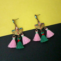 Jeweljunk Multi Austrian Stone Thread Earrings - 1312326D