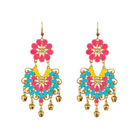 Jeweljunk Multi Color Meenakari Afghani Earrings - 1312401B