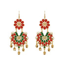 Jeweljunk Gold Plated Red Meenakari Afghani Earrings - 1312401D