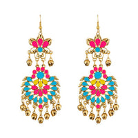 Jeweljunk Meenakari Gold Plated Afghani Earrings - 1312402B