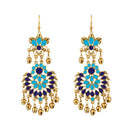 Jeweljunk Blue Meenakari Gold Plated Afghani Earrings - 1312402E