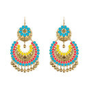 Jeweljunk Multi Color Meenakari Afghani Earrings - 1312404B