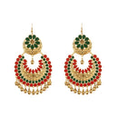 Jeweljunk Red And Green Meenakari Afghani Earrings - 1312404D