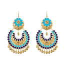 Jeweljunk Blue Meenakari Gold Plated Afghani Earrings - 1312404E