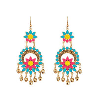 Tip Top Fashions Multi Color Meenakari Afghani Earrings - 1312405B