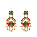 Jeweljunk Red And Green Meenakari Afghani Earrings - 1312405D