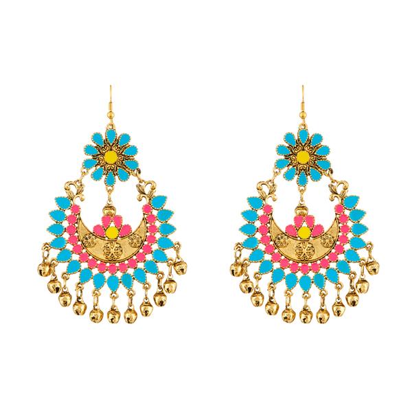 Jeweljunk Multi Color Meenakari Afghani Earrings - 1312406B