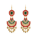 Jeweljunk Red Meenakari Afghani Earrings - 1312407D