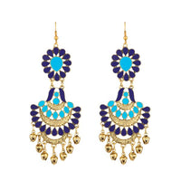 Jeweljunk Blue Meenakari Afghani Earrings - 1312407E