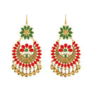 Jeweljunk Red Meenakari Afghani Earrings - 1312408C