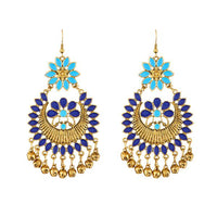 Jeweljunk Blue Meenakari Afghani Earrings - 1312408D