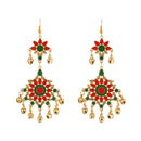 Jeweljunk Red And Green Meenakari Afghani Earrings - 1312409C