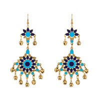 Jeweljunk Blue Meenakari Afghani Earrings - 1312409D