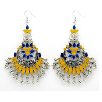 Tip Top Fashions Meenakari Rhodium Plated Afghani Earrings - 1312411A