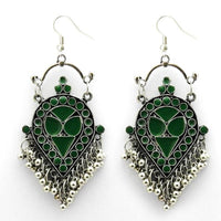 Jeweljunk Pink Meenakari Rhodium Plated Afghani Earrings - 1312413C