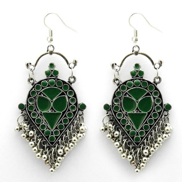 Jeweljunk Pink Meenakari Rhodium Plated Afghani Earrings - 1312413C