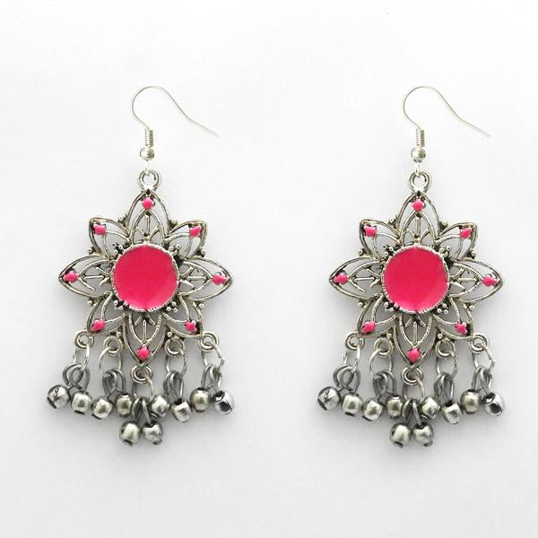 Jeweljunk Meenakari Rhodium Plated Afghani Earrings - 1312419