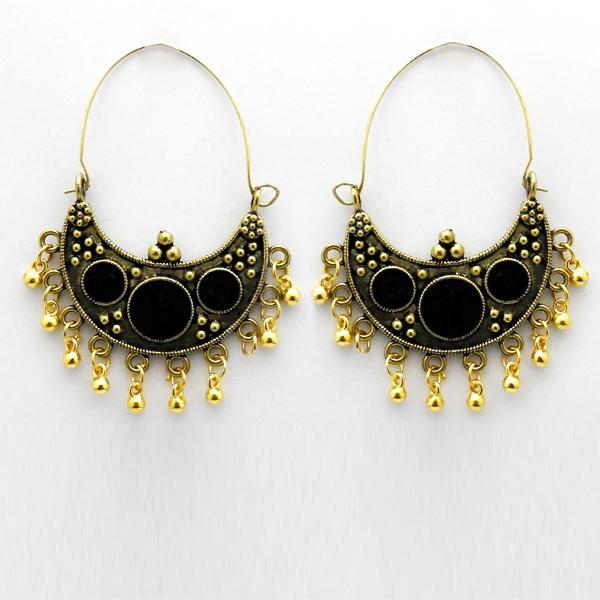 Jeweljunk Meenakari Antique Gold Plated Afghani Earrings - 1312420