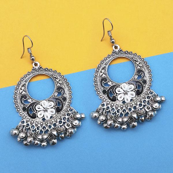 Jeweljunk Black And White Meenakari Afghani Earrings - 1312427E