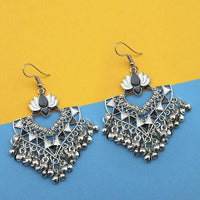 Jeweljunk Black And White Meenakari Afghani Earrings - 1312428C