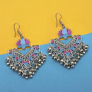 Jeweljunk Blue And Pink Meenakari Afghani Earrings - 1312428F