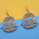 Jeweljunk Yellow And Purple Silver Plated Meenakari Afghani Earrings - 1312439C