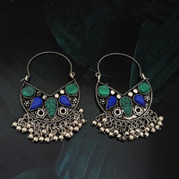 Jeweljunk Multicolor Beads Oxidised Afghani Earrings