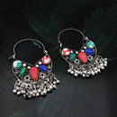 Jeweljunk Multicolor Beads Oxidised Afghani Earrings