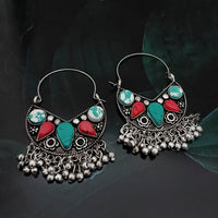 Jeweljunk Multicolor Beads Oxidised Afghani Earrings