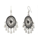 Jeweljunk Black Meenakari Rhodium Plated Afghani Earrings - 1312503E