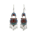 Jeweljunk Meenakari Rhodium Plated Afghani Earrings - 1312506A