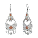 Jeweljunk Brown Meenakari Rhodium Plated Afghani Earrings - 1312529E