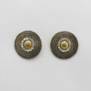 Kriaa Antique Gold Plated Austrian Stone Stud Earrings - 1312602
