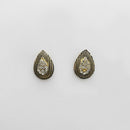 Kriaa Austrian Stone Antique Gold Plated Stud Earrings - 1312609