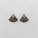 Kriaa Antique Gold Plated Austrian Stone Stud Earrings - 1312612