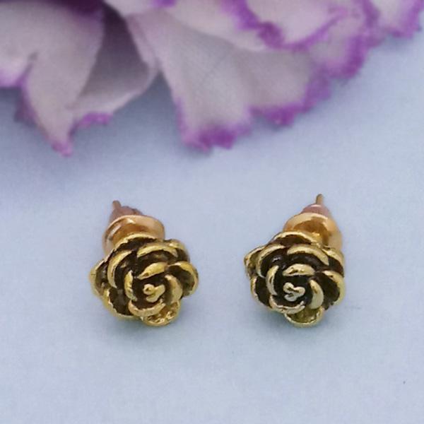 Kriaa Gold Plated Floral Stud Earrings