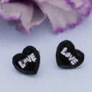 Kriaa Silver Plated Love Heart Shape Stud Earrings