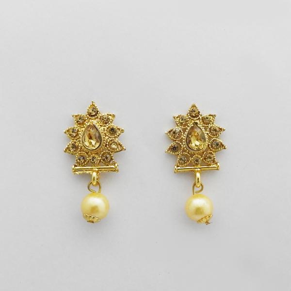 Kriaa Brown Austrian Stone Gold Plated Stud Earrings - 1312709A