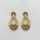 Kriaa Gold Plated Maroon Austrian Stone Dangler Earrings - 1312711E