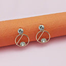 Kriaa Gold Plated Autrian Stone Stud Earrings - 1312838