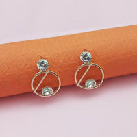 Kriaa Gold Plated Autrian Stone Stud Earrings - 1312838