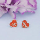 Kriaa Orange Meenakari Gold Plated Stud Earrings