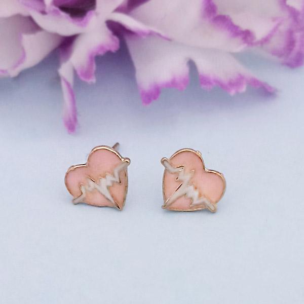Kriaa Peach Meenakari Gold Plated Stud Earrings