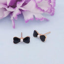 Kriaa Gold Plated Black Meenakari Stud Earrings