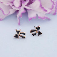 Kriaa Black Enamel Austrian Stone Gold Plated Stud Earrings